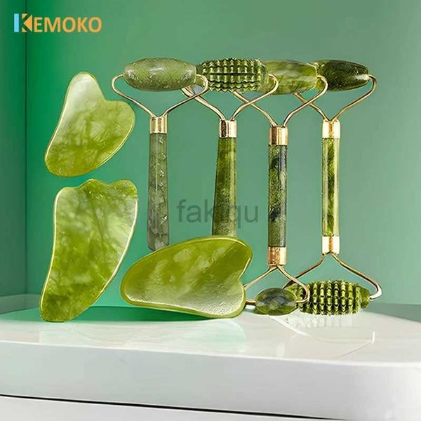 Massage Stones Rocks Guasha Massagem de Pedra Natural Jade Roller Face Jade Roller Gua Sha Ferramenta de Massagem Conjunto de Cuidados de Face Cuidado Massageador Facial Cuidado com a pele 240403