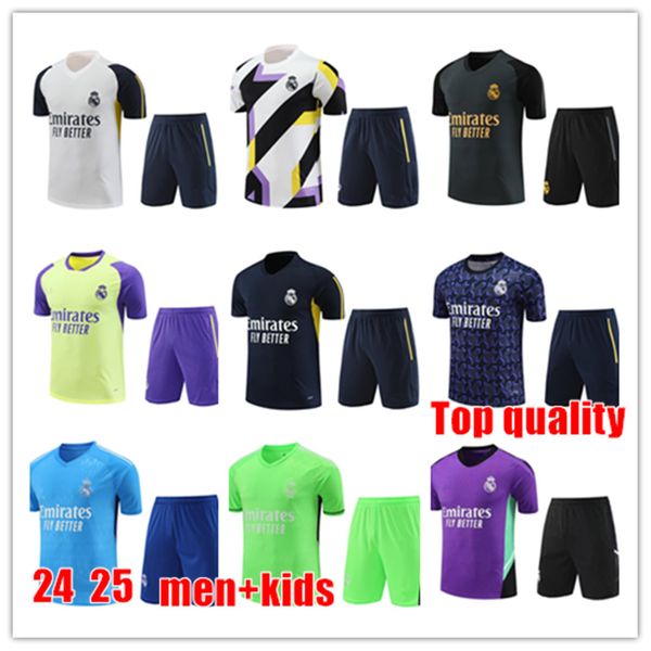 24 25 Trainingsanzug vor dem Spiel Finale Fußballtrikot Real Madrids Fußballtrikot Kurzarm CAMAVINGA Rudiger Camiseta Herren 2024 neue Uniformen Vini Jr Tchouameni TOPS