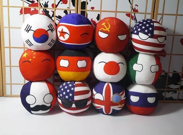 20 cm Poloniaball peluche bambola Spagna Germania Polonia Francia Estonia Bielorussia Countryball breve farcito mini bambola ciondolo giocattolo regalo 240401