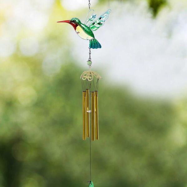 Dekorative Figuren Kolibri Wind Chimes Schläuche für Kolibris Geschenke Frauen Balkon hängende Anhänger Weihnachts handgefertigte Glockengarten Ring