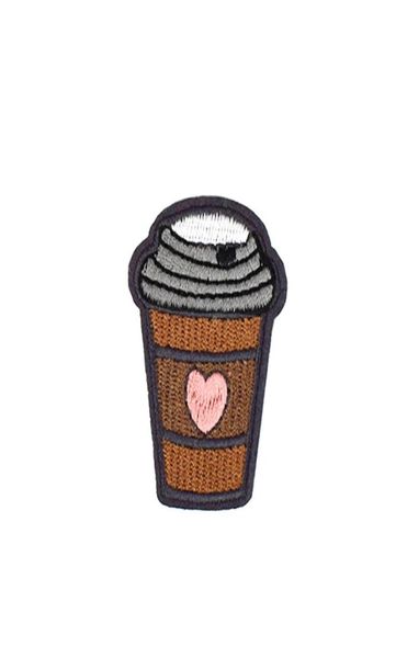 10pcs DIY herzförmige Kaffee Tasse Flecken Stoffe Kleidung Kid Kleidung Kleidung auf der Übertragung Applique für Sew Stickereien AC8603393