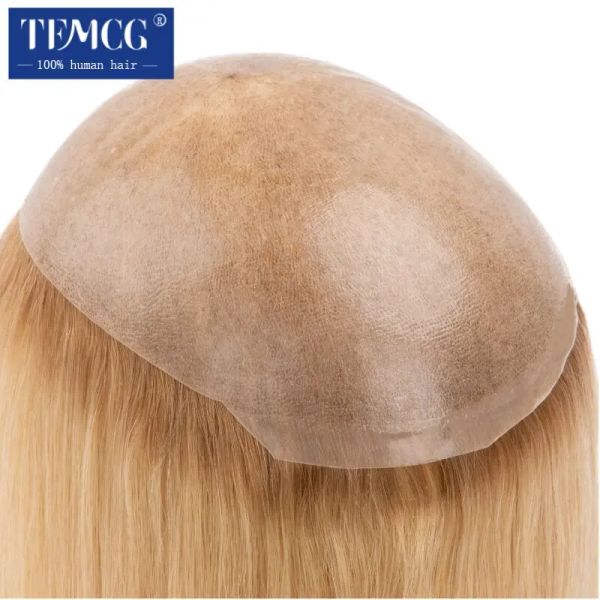 Toppers Topper для женщин, инъецированных кожей на 100% китайская кутикула Remy Virgin Human Hairs Wigs Прямые шелковистые волосы для женщины