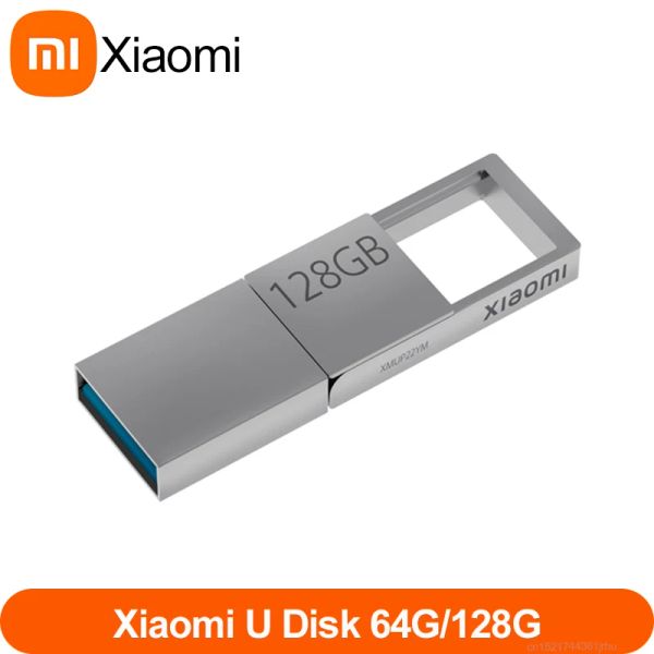 Controllo Xiaomi MI 64G/128G U Disk USB 3.2 fino a 124 Mb/s Trasmissione ad alta velocità 64 GB Udisk Full Mental Body con dispositivo di memoria del cordino