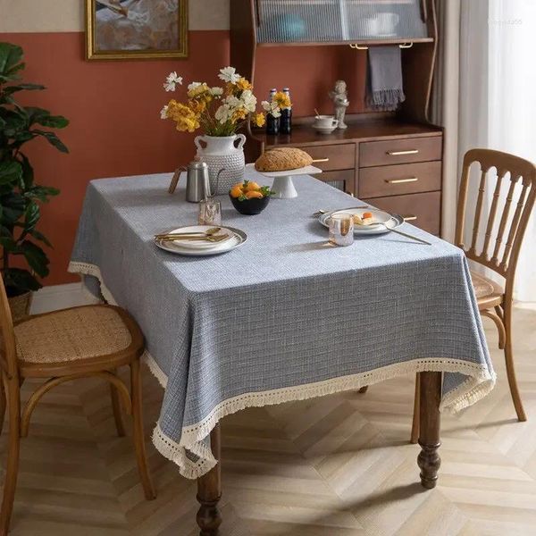 Tale da mesa de mesa de fios de fios de fios prateados colorida sólida poliéster jacquard borla retangular para jantar de café tampa de chá