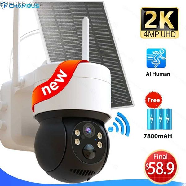 Altre telecamere CCTV 2K Camera solare WiFi 3MP Videocromatillanza Wireless Outdoor Sicurezza BATTERIA Sicurezza Batteria Long Standby Mini ICSEE AI Human Y240403