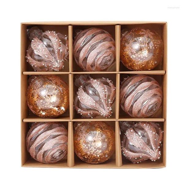 Decorazione per feste 9pcs/Box Balls Christmas Tree Balls Ornaments 3.15 pollici Ball Hangoble per il centro commerciale per la casa Decorazioni per le vacanze