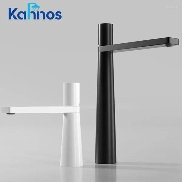 Banyo lavabo muslukları yüksek lüks mikser musluk güverte montaj musluğu tek delik tasarımı siyah washbasin için