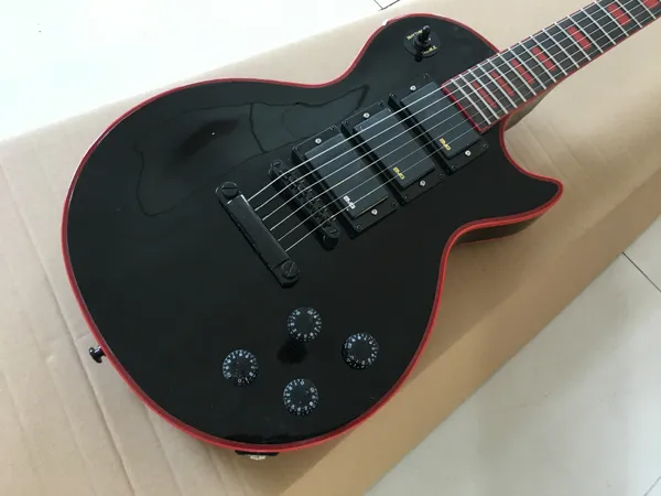 Custom Shop, Made in China, LP Custom Высококачественная гитара, 3 куски, красная переплета, гриф из розового дерева, бесплатное шиппин