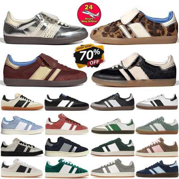 2024 Nuove scarpe firmate stampa leopardo Sambaba Wales Bonner Og per uomini addestratori di donne marrone marrone scuro bonne bonners bonners collegiar sneakers scarpe casual dimensione 36-45