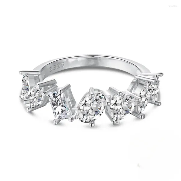 Cluster-Ringe Karlochs S925 Sterling Silber Ring für Frauen Birnenförmiger Zirkon Eleganter Internet Celebrity Light Luxus Modeschmuck