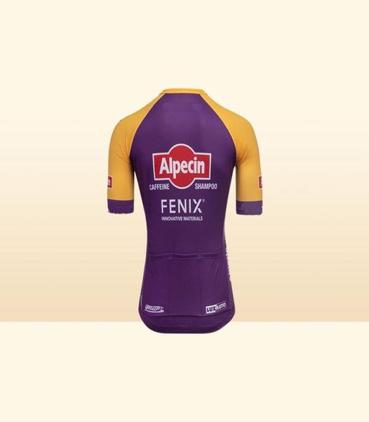 2021 Fenix Pro M roxo de manga curta Jersey Summer Wear ROPA Ciclismo+ Bibs shorts 20d Gel Pad com Power Band9403403