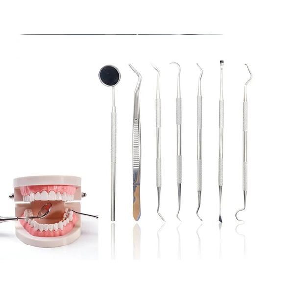 2024 Dentalspiegel Werkzeug Edelstahl Mundspiegel Pinzeln Sonde Spatel Zahnmedizin Zahnarztzahn -Reinigungsinstrument Zahnarztgeschenk - für