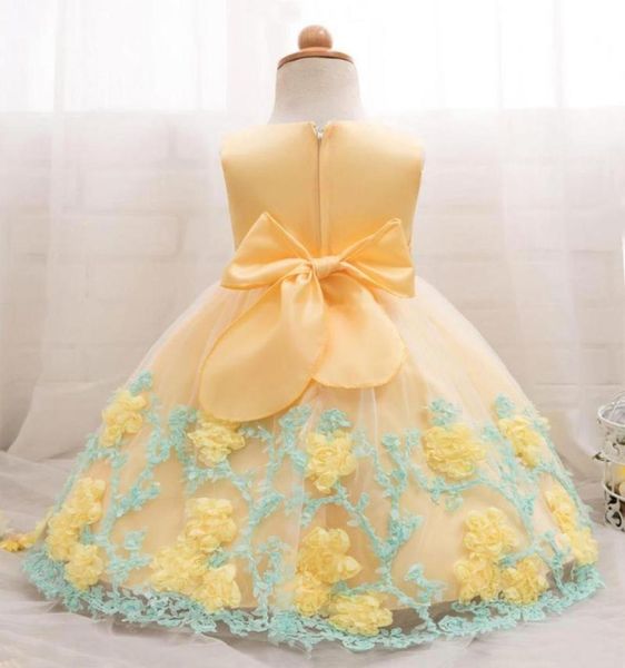 Краткое платье для девочек для девочек Принцесса Принцесса 1 -й год вечеринка по случаю дня рождения.
