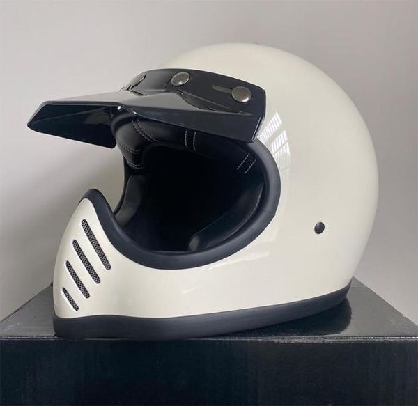 Motorradhelme, DOT, ECE-geprüft, professioneller Vintage-Moto3-Handarbeitshelm, Vollgesichtshelm, leichte Fiberglasschale, Cascos7248775