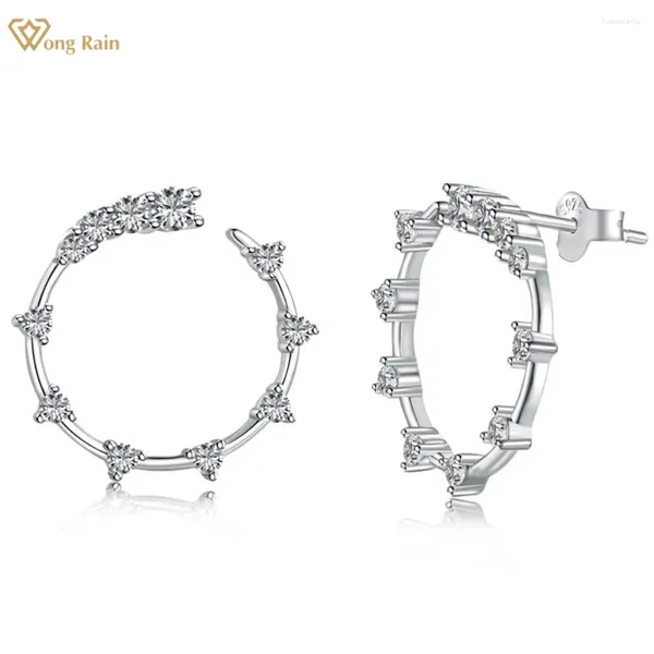 Bolzenohrringe Wong Regen 18K Gold plattiert 925 Sterling Silber Sprudel Labor Sapphire Edelstein Feine Stollen für Frauen Schmuck Großhandel