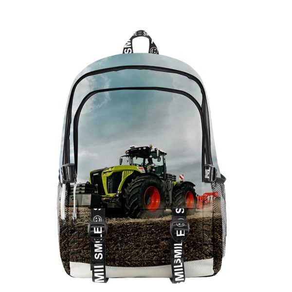 Mochilas de romances Tractor Pattern Men Women Backpack Fabric Oxford School Bag Style 3D Teenager Girls Saco para crianças Backpack de viagem