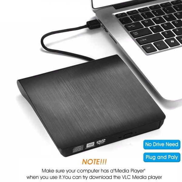 USB 3.0 Slim External Optical Drive DVD Combo DVD ROM Player DVD-RW Burner Writer Plug and Play für MacBook Laptop Desktop PC