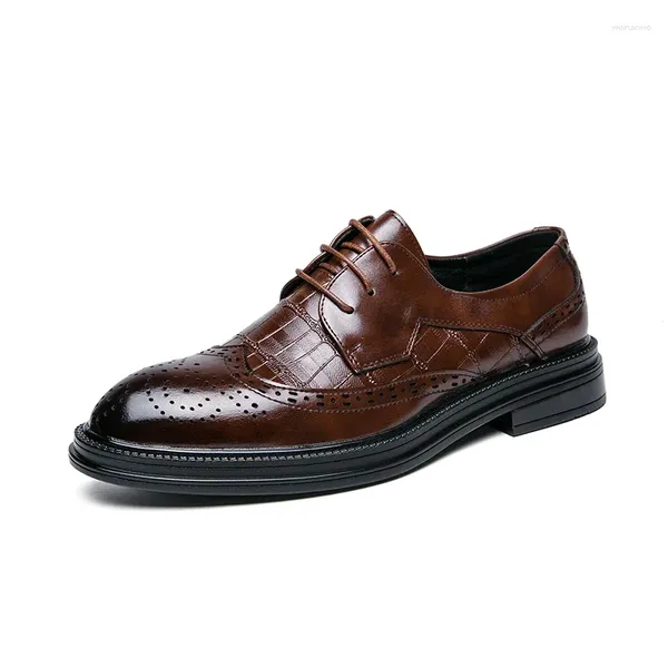 Торговая обувь джентльменская бизнес -формальный кожаный мужской модный классический итальянский офис Оксфорд