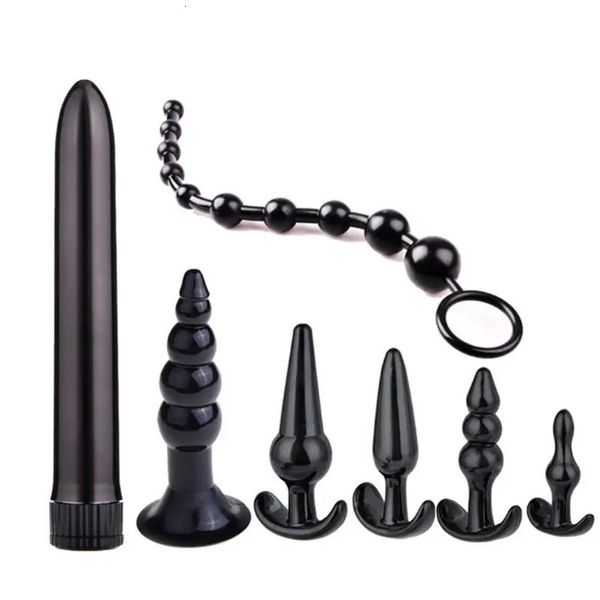 4578pcsset Silicon Butt Plug Dildo Masturbation Anal Vaginal Sex Toys Kombination Perle Dilator für Gay 240403