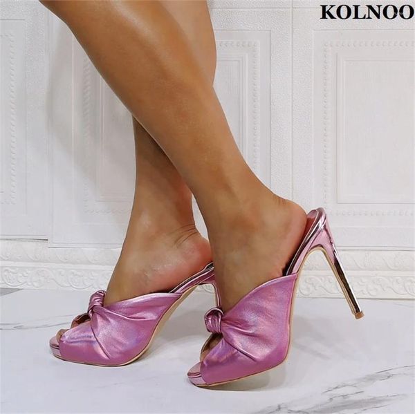 Тапочки Kolnoo в стиле ручной работы женский каблук с высоким каблуком Easy Wear Real Pictation Summer Beach Evening Fashion Those