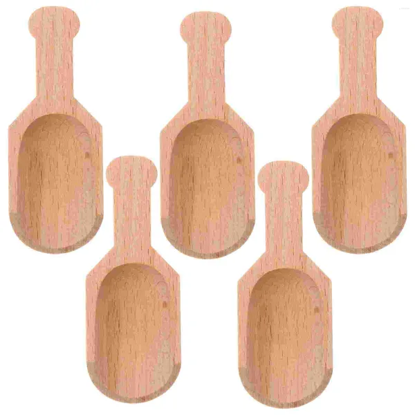 Einweg vorhanden 5 Stcs Mini Scoops Milk Tee Blatt Holz Set Salz Home Baby Plastiklöffel