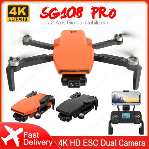 Sapatos zll sg108 Pro GPS Drone 4K Profesional 2axis Gimbal 5G WiFi FPV Drones ESC Dual Câmera RC Quadrocopter vs L900 Pro SE