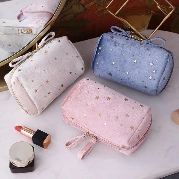 Bolsas de armazenamento Lipstick de saco de maquiagem de maquiagem de veludo macio para mulheres beleza beleza maquiagem de estojo bolsa de viagem cosmética