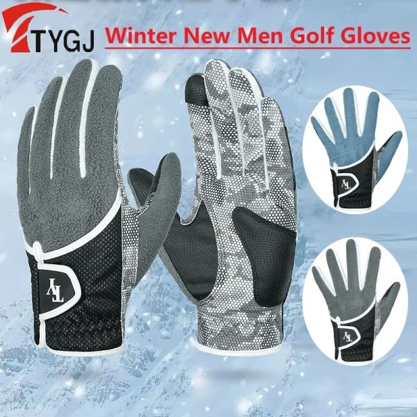 Luvas Ttygj 1 par Men Men Winter Warm Fleece Luvas de golfe ao ar livre Luvas de tela de toque esportivas NONSLIP FILIDADES MATENS PALM PROTEÇÃO DE PALM