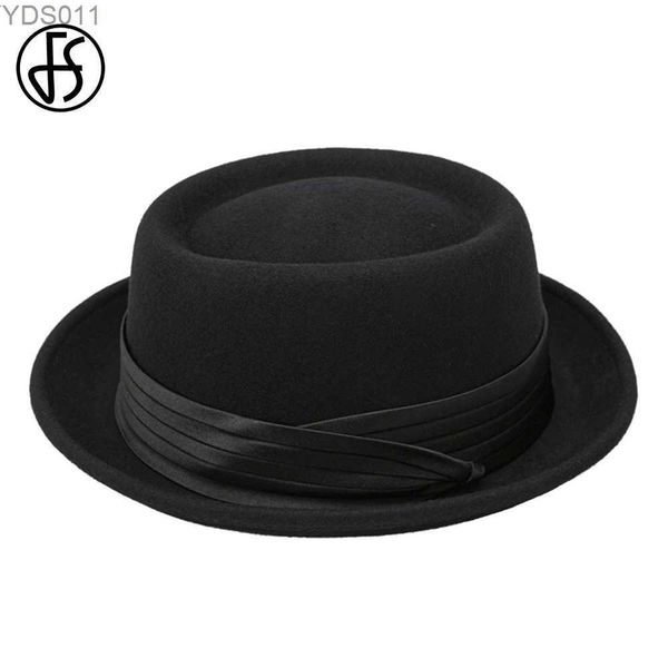 Шляпа шляпы с краями ковша FS 2024 Ролл черный свиная шляпа мужу из слоновой кости белый фмоль