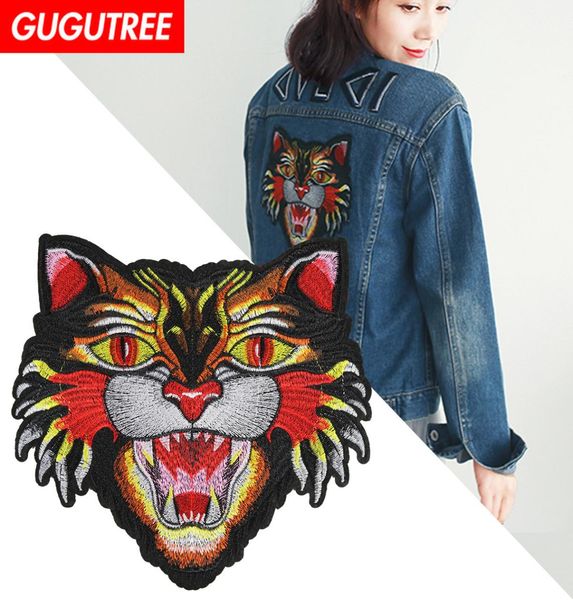 GUGUTREE Bordado Big Tiger Patches Patches Animal Batches Appliques Patches para roupas BP3598397698