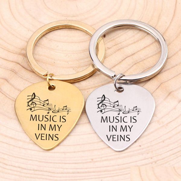 Tornari per la musica amante della musica Pick Keychain Scatenata a mano nella mia vena regalo per ragazze fidanzato amico di compleanno gioielr dhyok