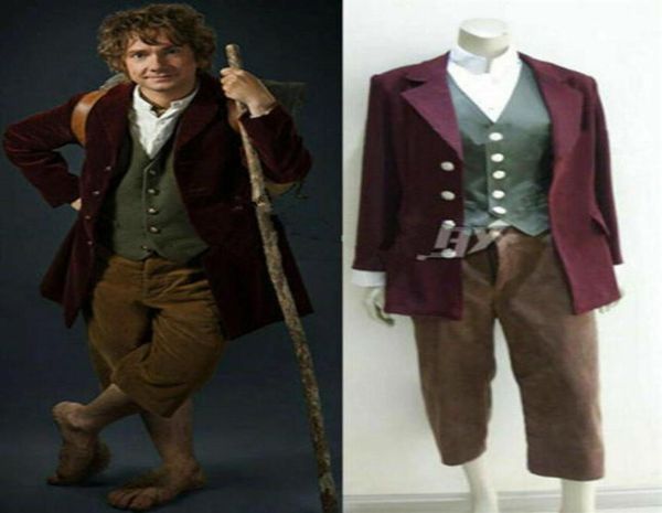 Novo o hobbit o senhor dos anéis bilbo baggins cosplay traje roupas303f8251720