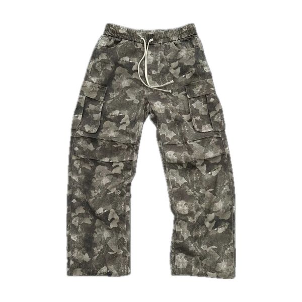 2024SSs Vintage Camouflage Cargo Pants Men Mulheres Melhor Corredores Desenvolvia Sorra calça calças de moletom