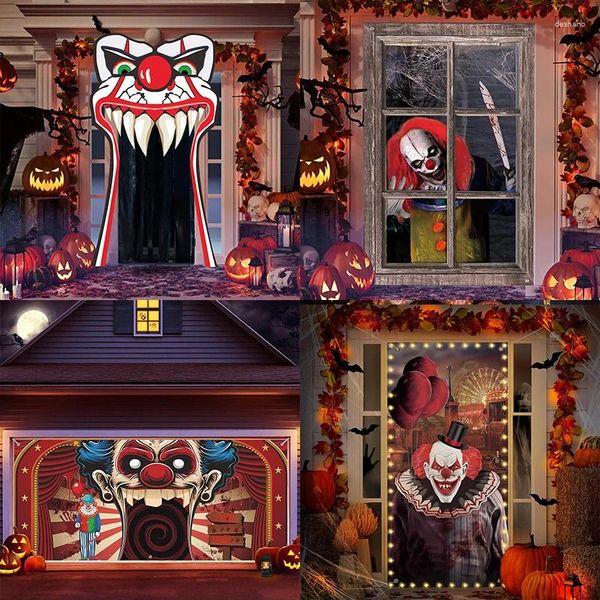 Partyversorgungen Karneval Hintergrund Circus Dekoration Hintergrund Halloween POGRAGH Clown Thema Custom Happy Banner Banner Wand Horror Horror