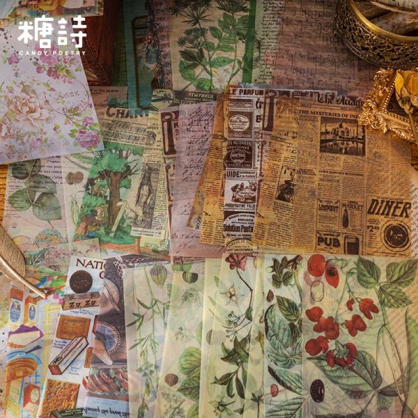 15 adet vintage scrapbooking malzeme kağıt doğa bitkileri Scrapbook albüm için çiçek gazete dekoru sanat zanaat diy planlayıcı günlüğü