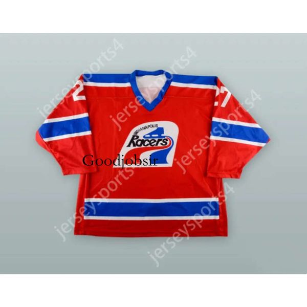 Gdsir Custom KIRK DAUBENSPECK 27 INDIANAPOLIS ICE WHA RACERS THOWBACK КРАСНАЯ ХОККЕЙНАЯ ТРИКОТАЖА НОВЫЙ Top Ed S-M-L-XL-XXL-3XL-4XL-5XL-6XL