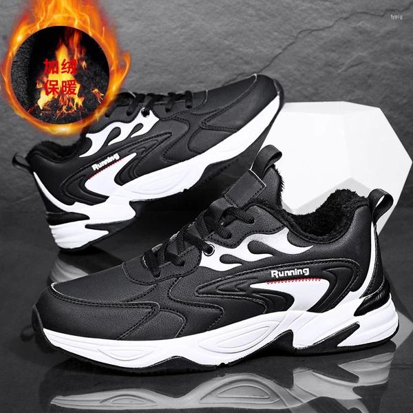 Sapatos casuais Man Leather Winter for Men Luxury Sneakers Tenis Masculino Black Sport Shoe Camurça 2024 em Flats Air
