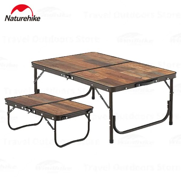 Arredamento Naturehike pieghevole tavolo da campeggio 3,6 kg/1,5 kg in lega di alluminio tavolo resistente resistente portatile altezza regolabile altezza da esterno banco barbecue