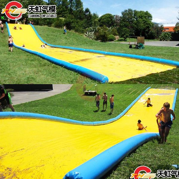 Atividades de jogos ao ar livre deslize aeronaves n slide Commercial Inflable The City Long Water Slides para venda Drop entrega esportes ao ar livre OT5nm