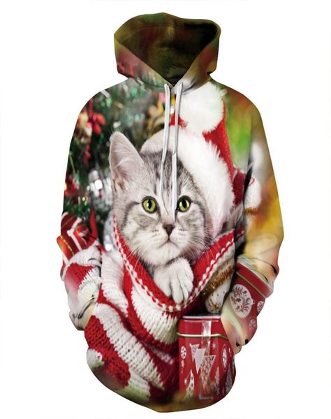 Университетские толстые толчки с толчкой 3D Print Cat Swhothirts Hip Hop Sweet Shute Men Men Streetwear Designer Whothirts Top9872010