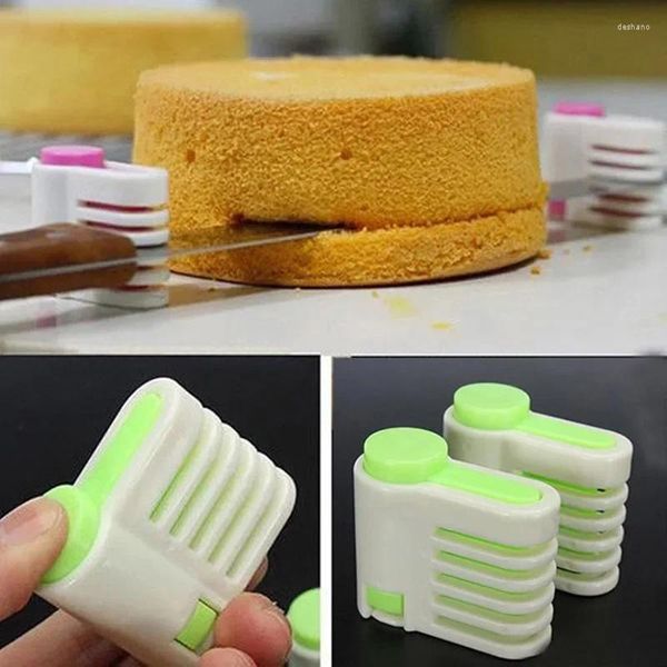 Pişirme Aletleri 2 PCS 5 Katmanlar Ekmek Dilimleyici Gıda Sınıfı Plastik Kek Kesici Tutucu Kesme Bıçağı Ayırıcı Tost Kiken Aracı