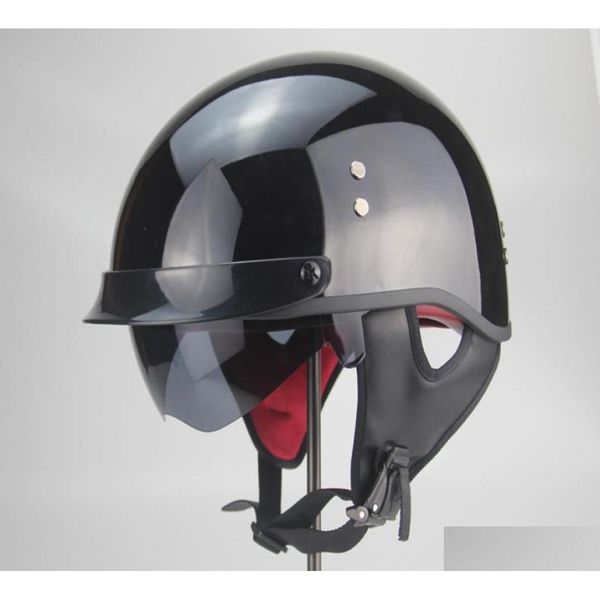 Caschi motociclistici Casco Tkosm Cascos Para Moto Open Face Face Casco Vintage Jet Capacetes de Motociclista con doppia lente2368661 Drop OT8SU