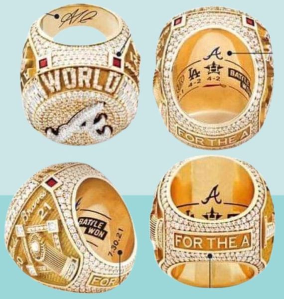 Freeman Soler 2021 2022 World Series Baseball Braves M Ship Ring Souvenir Men Fan Gift Wholesale 6 Player Name Son4736831
