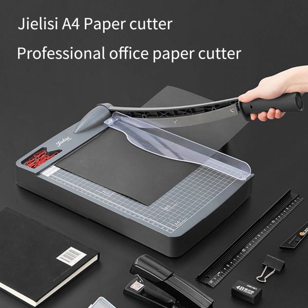 Trimmer Jielisi Mini Paper Trimmer Guillotine Cutter A4 Schnittlänge Desktop -Papier -Schneidmaschine mit Sicherheitschneiderkopf