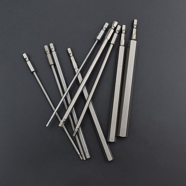 Binoax 7/10pcs Hex Head Allen Wrach Bohrbits Set 50/100/150mm Metrikschraubendreher Bits Magnet Tipp Hex Key Sockel Bit