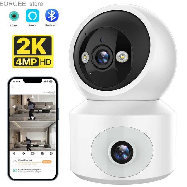 Outras câmeras CCTV 4MP HD IP Câmera Wi-Fi Wireless PTZ Câmera 3MP Rastreamento automático Câmera de segurança doméstica Monitor de áudio bidirecional Baby ICSEE App Y240403