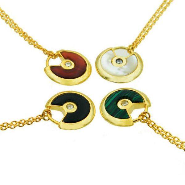 Design classico Love Gioielli della famiglia Amulet Natural Stone Shell Collana Agata Regalo per amici con logo
