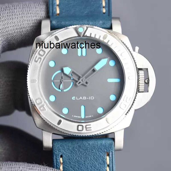 Orologi da 1225 maschile automatico 47 mm grigio quadrante 2555 cinghia in pelle meccanica 316l acciaio fine luminoso