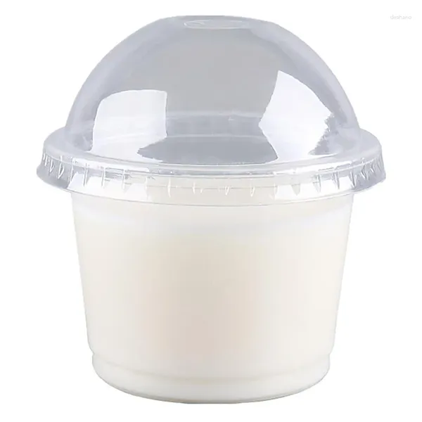 Strumenti da forno 20pcs 250 ml insalata usa e getta tazza di plastica trasparente ciotola per ciotola gelato dessert tazze con coperchi