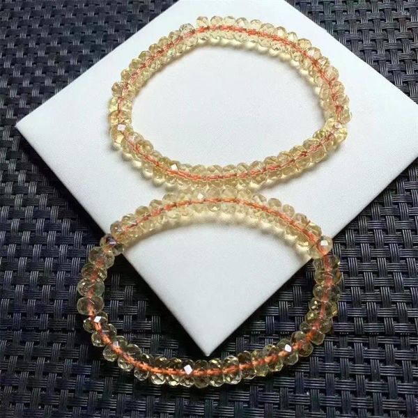 LINK BRACELETS NATURANTE CITRINE FACETAS MENINAS MULHERES REIKI CURAGEM STRAND BANDELAS DE MONTAGEM DE PRESSÃO DE PRESENTE DE JOENS 1PCS